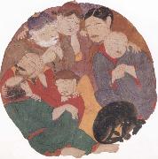 The Seven Sleepers in the cave of Ephesus with their dog unknow artist